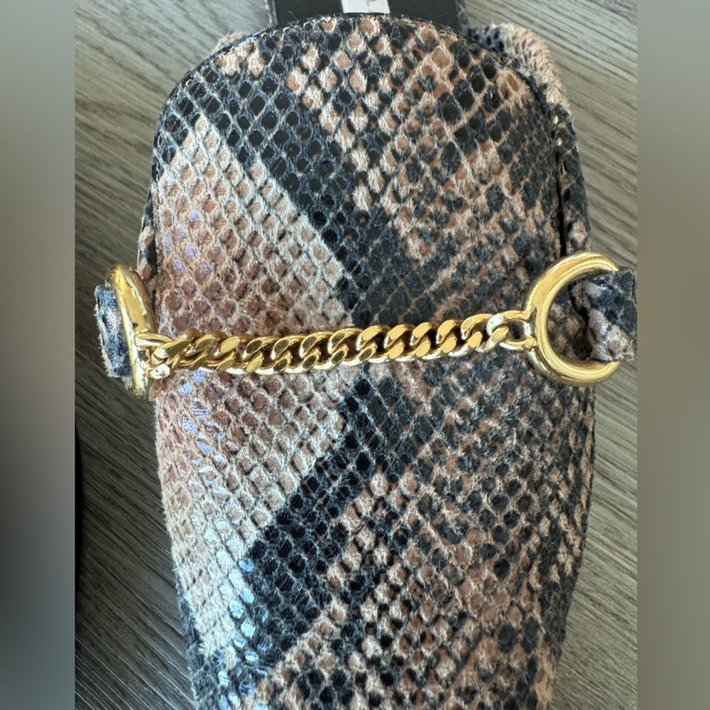 Stella McCartney Snake Print Mules with Gold Chain - Picture 6 of 7